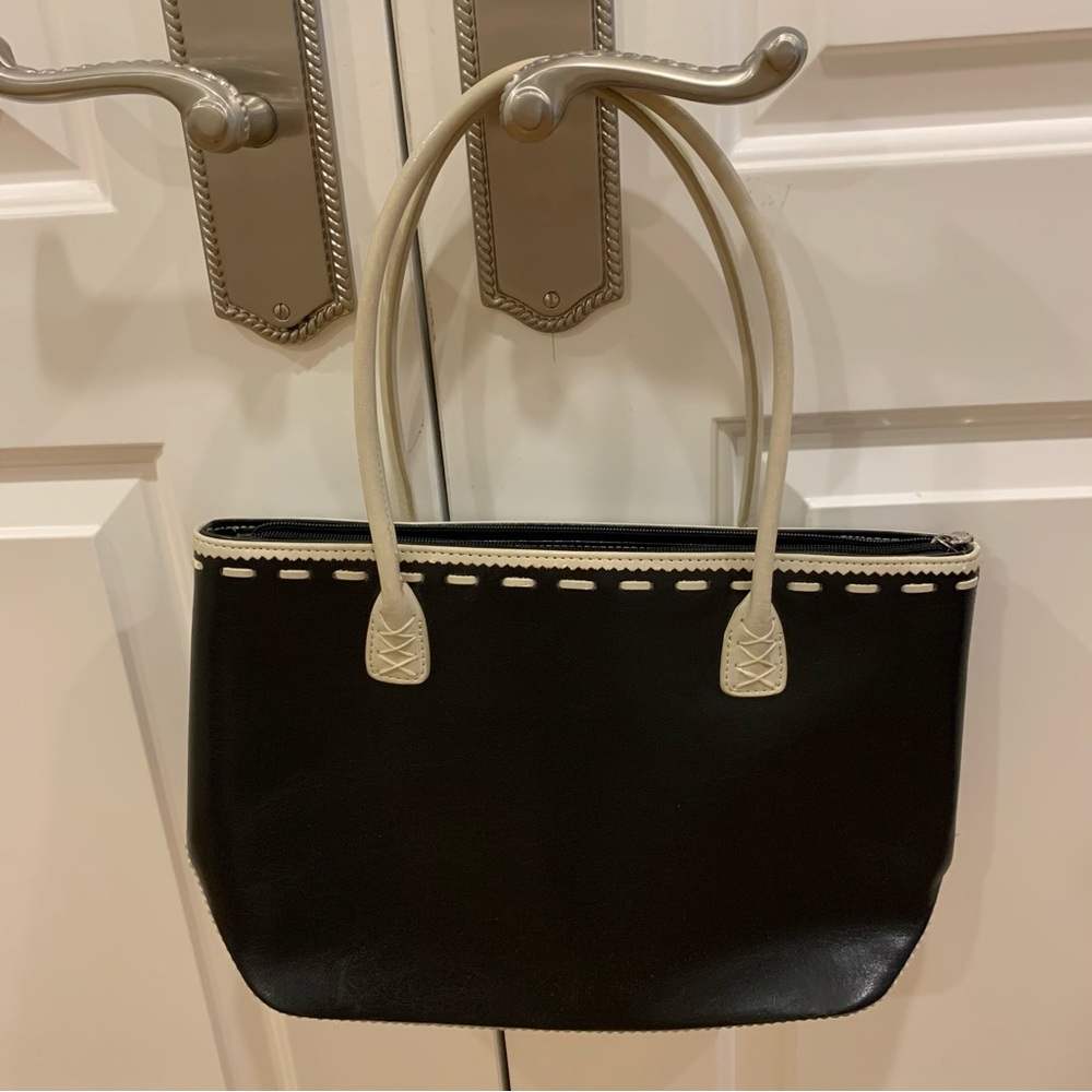 Black and off white purse